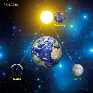 5 апреля 2018 года — большой Тригон Солнце/Меркурий-Луна-Раху